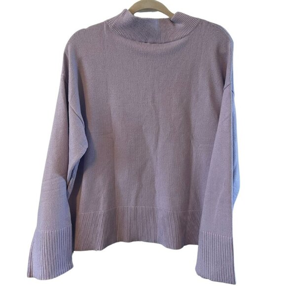 NWOT ANN TAYLOR Lavender Mock Neck Long Sleeve Oversized XL Soft Cozy Comfy Warm - Picture 1 of 4